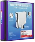 Staples 2-inch 3-Ring Better Binder, Purple, 2/Pack (ST55879-CCVS)