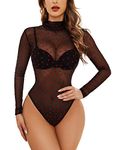 Leotard for Women Sheer Valentines Gift for Girlfriend Red Heart Shirt Party Night Outfits