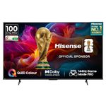 Hisense 254 cm (100 Inches) 4K Ultra HD Smart QLED TV | Dolby Vision Atmos, HDR10+ Adaptive | 144 Hz Game Mode Pro | 2.1 CH 50W Speakers with Subwoofer | VIDAA OS | 100E7Q PRO (Charcoal Grey)