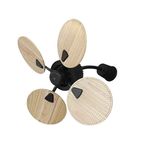 oltao Finn 34" Wall Fan With BLDC Motor, Reverse Air Flow For Summer winter mode, Wooden Blades, Remote