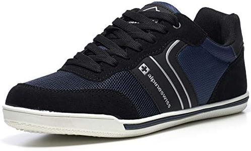 Alpine Swiss Liam Men’s Casual Shoes | Suede Trim Fashion Sneakers | Low Top Lace Up Stylish Tennis Shoes NVY 10