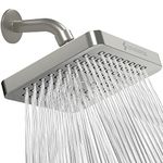 SparkPod Fixed Shower Head - High Pressure Rain - Luxury Modern Look - Easy No-Tool Installation - Perfect Adjustable Replacement for Your Bathroom Shower Heads (15 cm Square, Elegant Brushed Nickel)