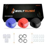 BOLT RUSH Jaw Exerciser, Jaw Trainer for Jawline,3 Levels of Resistance - Includes 12 x Biting Strips, 4 x Neck Straps, Jaw Toner for Face (Pack of 3)