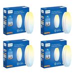 PHILIPS Full Glow 15-watt Round LED Surface Downlighter | 3 Colors in 1 Rimless LED Downlighter | LED Ceiling Light for Home and Hall | Color: Tunable White, Pack of 4