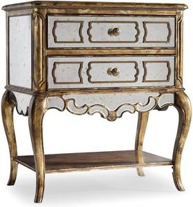 Hooker Furniture Bedroom Sanctuary Mirrored Leg Nightstand-Bling