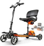 SuperHandy Foldable Mobility Scooter - 4-Wheel, Lightweight, 48V 2Ah Li-Ion Battery, Adjustable Comfort, Flat-Free Tires, 330lbs Capacity [Patent Pending]