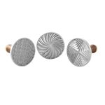 Nordic Ware 01245 Geo Cookie Stamps (Set of 3), Sturdy Cast Aluminium with Removable Hardwood Handles, Silver