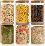 Glass Food Storage Jars 6-Pack 37oz