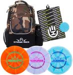 Dynamic Discs Trooper Disc Golf Backpack Starter Set | Prime Disc Golf Set of 3 – Judge, Truth & Escape | Prime Burst Base Plastic | Ideal for Beginners & Recreational Players (Woodland Camo)