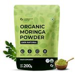 Carbamide Forte 100% Moringa Powder Organic - Moringa Oleifera - USDA Certified Organic Moringa Powder for Immunity, Digestion & Energy - 200g Veg Drumstick Leaves Powder