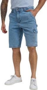 WORK IDEA Men's Cargo Denim Work Shorts, Relaxed Fit, Heavy Duty Cotton, Multiple Pockets and Durable Fabric