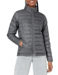 Amazon Essentials Women's Lightweight Long-Sleeved, Water-Resistant, Packable Puffer Jacket (Available in Plus Size), Charcoal Heather, L