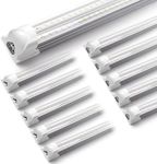VShape 10 Pack 8FT LED Shop Light, 100W 13000LM 6000K, Super Bright, Upgrade T8 Garage Light, No RF & FM Interference Linkable, 8 Foot LED Shop Lights Hardwired Installation