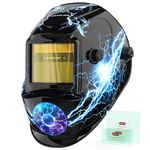 YESWELDER Auto Darkening Welding Helmet, 1/1/1/1 True Color Solar Powered Welding Hood with 2 Arc Sensors, Wide Shade 3.5/9-13 Welder Mask for TIG MIG ARC and Grind