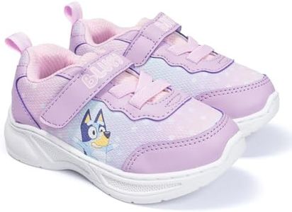 Bluey Toddler Sneakers, Purple, Size 9 | Velcro Closure, Lightweight, Character Theme