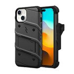 ZIZO Bolt Bundle for iPhone 15 Case with Screen Protector Kickstand Holster Lanyard - Black