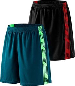 ATHLIO 2 Pack Men's Active Basketball Shorts, Gym Workout Running Shorts, Quick Dry Mesh Athletic Shorts with Pockets CBH02-KTE Medium