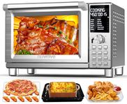 Nuwave Bravo Pro Smart Oven, 35% Crispier Results w/Less Oil, Adjustable Temps from 50F-500F, 100% Faster Fan, Interactive Cool White Display, Smart Thermometer, Linear T Technology, XL