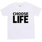 Choose Life Wham Retro 80s Fancy Dress Kids Boy Girl Cotton Short White Sleeve T-Shirt - Size 3-4 Years