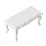 Miniature Dollhouse Tea Table, 1:12 Dollhouse Wooden Coffee Table Living Room Tea Table Miniature Furniture Model(White)