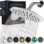 SparkPod 9.5 Inch Large Rain Shower Head - Luxury Rainfall Shower Head - Full Body Coverage with Anti-Clog Silicone Nozzles - No Hassle, Easy Install Low Pressure Showerhead (1/2 NPT, Chrome)