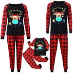 Aotifu Pajama Matching Christmas Pajamas for Family - Family Christmas Sleepwear-Matching Family Pajamas Sets for Family Women Men Kids Baby(#02,6-9 Month/Baby)