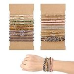 20pcs Boho Hair Ties for Women, 5 Styles Hair Tie Bracelet Elastic Hair Bands Ponytail Holders Cute Boho Hair Ties for Thick Hair Pony Tails, No Damage