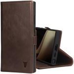 TORRO Case Compatible with Samsung Galaxy S24 Ultra 5G – Premium Leather Wallet Case with Kickstand and Card Slots (Dark Brown)