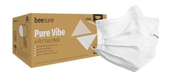 BeeSure BE2580 Pure Vibe Face Mask, White (Box of 50)