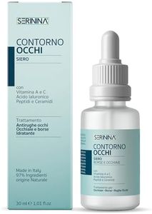Contorno Occhi Uomo, per Occhiaie Uomo - Siero - Sgonfia Borse Occhi, Antirughe - con Vitamina A Retinolo e C, Acido Ialuronico, Peptidi e Ceramidi