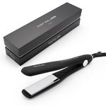Corioliss Wide | Hair Straightener for Women | Extra Wide Plates Titanium | Professional | Flat Iron for Straightening and Waving | Up to 230° | Anti-Frizz | Black Soft Touch