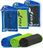 Serviette rafraîchissante lot de 3, 100x30cm, serviette sport microfibre rafraîchissante, Airflip Cool Towel – Couleur: noir - vert néon/ vert néon/ bleu foncé - vert néon, dimensions: 100x30cm