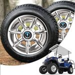 TakeLook - 10 inch Golf Cart Wheel Covers,Improved 7 Spoke Chromed Hub Caps for Club Car/E-Z-GO/YA/Star Car/Excar/icon and Other Most Models Golf Cart. (Set of 2)