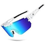 DIGIEYE Polarized Sports Sunglasses,UV400 Protection Outdoor Glasses for Men Women Youth Baseball Cycling Running Driving Golf (Light Blue Lens)