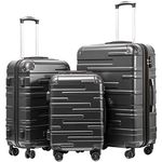 Coolife Luggage Expandable(only 28") Suitcase 3 Piece Set with TSA Lock Spinner 20in24in28in, Grey, 3 piece set