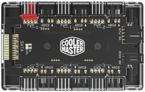 Cooler Master Masterfan ARGB and PWM Controller Hub with 6x 4-Pin PWM Fan Ports and 6x 3-Pin ARGB Ports - Black - MFX-ZHHN-1NNN6-R1