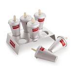 HAZEL Aluminium Kulfi Mould |Kulfi Moulds Set of 6 with Stand & 12 Ice Cream Sticks DIY Kit (130ml per Mold) | Reusable Ice Cream Maker Popsicle Mould