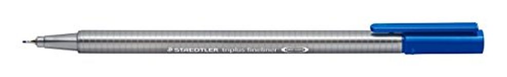 Staedtler 334-3 Triplus Fineliner Tip Pen - Blue- Pack of 10