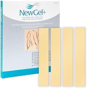 NewGel Advanced Silicone Professional Scar Sheets by MyNewGel, Ultra-Thick, for OLD and NEW Scars, Surgery, Keloids, C-Section, Burns, Reusable, 1" x 6" Sheet (4 Count) - BEIGE