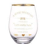 Retirement Gifts for Women 2024-15 Ounce Wine Glasses Water Tumbler Juice Cup Coworker Leaving Gifts, Farewell Gifts, Goodbye Gift for Women A Wise Woman Once Said I'm Outta Here