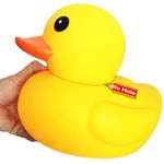 Kalafona 10.3'' Waterproof Large Giant Big No 'Bebe' Noise Rubber Funny Yellow Duck/Ducikes Bath/Pool/Water Toy Without Hole with No Hole for Kids Office Home Desktop Decor and IT Programmer Partner