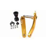 am Bicycle Crank Arm Set BCD 104 Road Mountain Bike Crankset with Bottom Bracket (Gold)