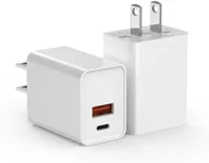 USB C Charger Block, [2 Pack] Dual Fast USBC Charger Block, Type C Power Wall Adapter Plug Box Cube Brick Compatible for Apple iPhone 16/16 Pro Max/15/14 for Apple Watch Series 9 8 7, White