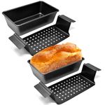 2 Pack Meatloaf Pan with Drain Tray, Non-Stick Baking Loaf Pan for Homemade Cakes, Breads, Dishwasher Safe (Meatloaf Pan)