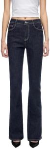 Miss Sixty Mid Rise Jeans for Women Flare Trendy Stretchy Bootcut Denim Jeans Dark Blue Length：32'' 29