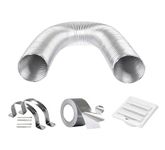 Ardnib Kitchen Chimney Aluminium Exhaust Pipe & Vent Cover with Installation Kit (8 FT KIT)