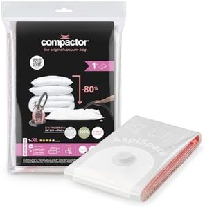 Compactor Aspispace XL Vacuum Compression Bag, 80X130 cm, Transparent, Reusable and Durable Storage Solution