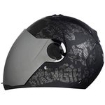 Steelbird SBA-2 Strength Stylish Bike Full Face Helmet Fitted Clear Visor ( Medium 580 MM, Matt Black Grey with Extra Chrome Silver Visor )