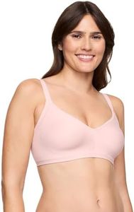 Warners Easy Does It Underarm-Smoothing with Seamless Stretch Wireless Lightly Lined Comfort Bra, Rosewater, X-Small
