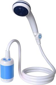 Camping Portable Shower Electric Shower Outdoor Shower Rechargeable Battery Camping Hiking Shower Pump Outdoor Shower Head (Blue)